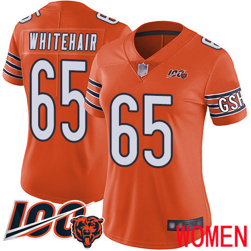 Chicago Bears Limited Orange Women Cody Whitehair Alternate Jersey NFL Football 65 100th Season
